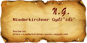 Niederkirchner Győző névjegykártya